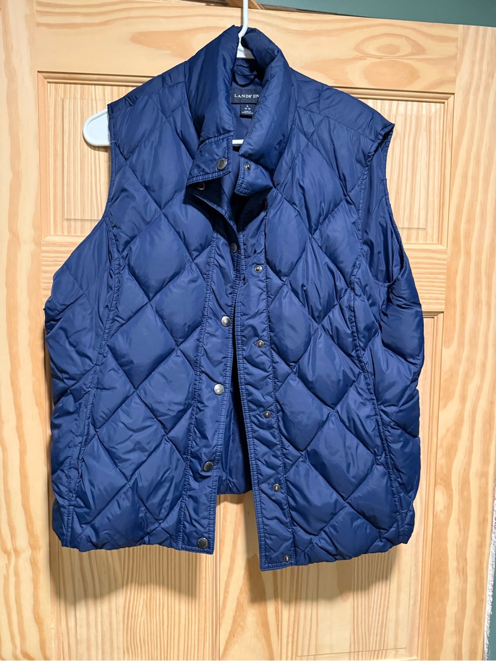 Lands' End Navy Quilted Puffer Vest